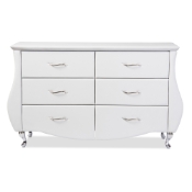 Baxton Studio Enzo Modern and Contemporary White Faux Leather 6-Drawer Dresser